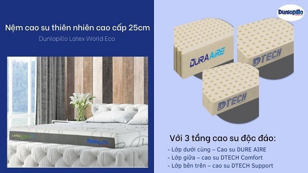 Công nghệ cao su tân tiến của đệm cao su Dunlopillo