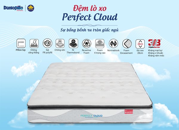 Đệm lò xo Dunlopillo Perfect Cloud 28cm